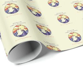 Papel De Presente Personalizar Nome, Círculo da Pomba RCIA no Amarel
