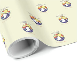 Papel De Presente Personalizar Nome, Círculo da Pomba RCIA no Amarel