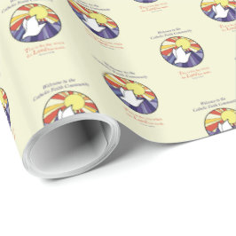 Papel De Presente Personalizar nome, círculo de porta RCIA em amarel