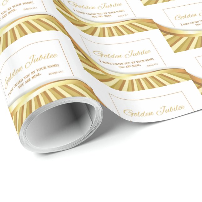 Papel De Presente Personalizar, Ouro Jubilo da Vida Religiosa (Ponta do rolo)