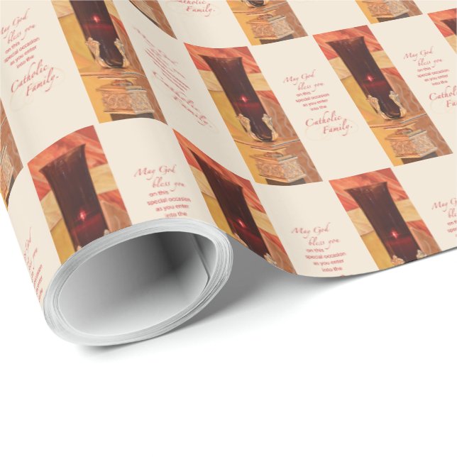 Papel De Presente Personalizar, Parabéns RCIA, Católico, Vermelho (Ponta do rolo)