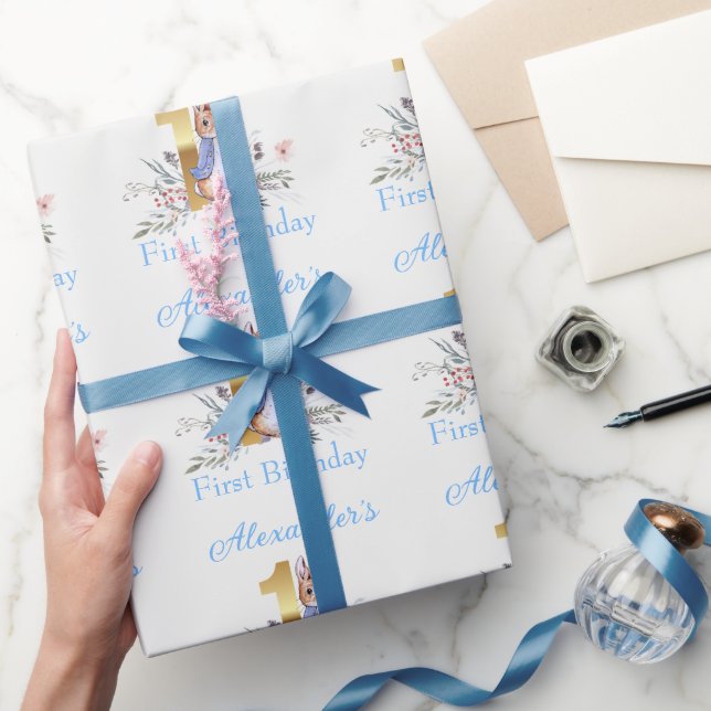 Papel De Presente Personalizar Peter o coelho Primeiro aniversário (Presentear)