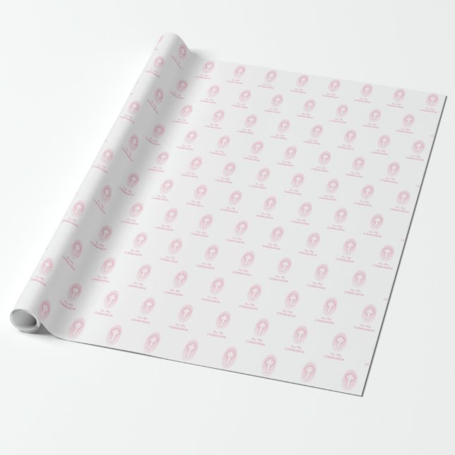 Papel De Presente Personalizar, Rosa, Primeiro Sagrado Anfitrião da  (Desenrolado)