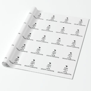 Papel De Presente Personalizável MANTENHA A CALMA e AME CAROLINA DO