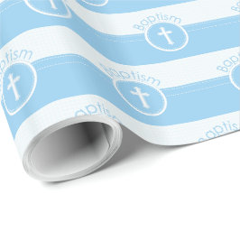 Papel De Presente Personalizável, Menino Azul Filho de Deus Batismo