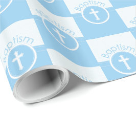 Papel De Presente Personalizável, Menino Azul Filho de Deus Batismo