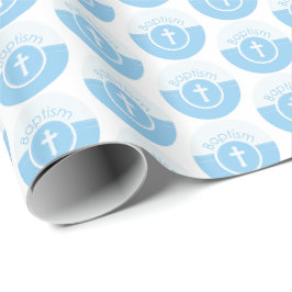 Papel De Presente Personalizável, Menino Azul Filho de Deus Batismo