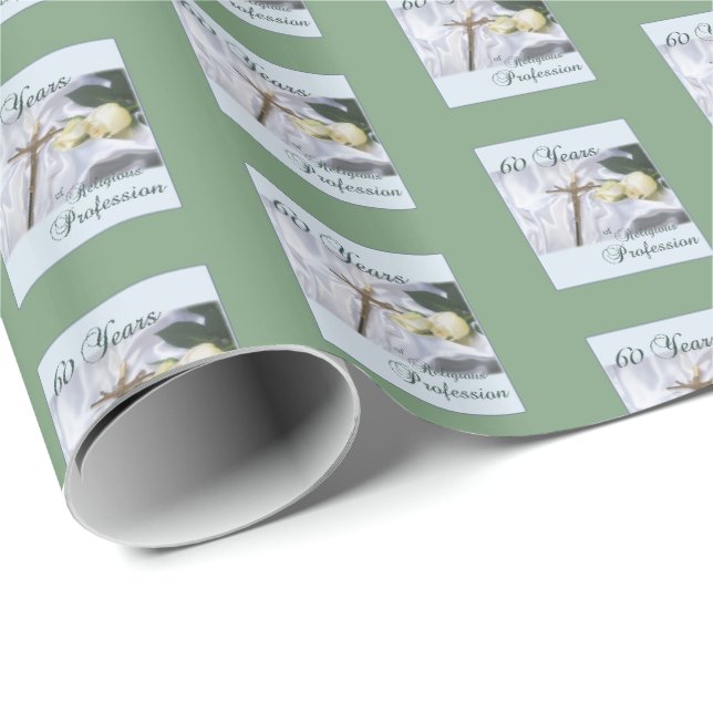 Papel De Presente Personalize, 60 Anos de Profissão Religiosa (Ponta do rolo)