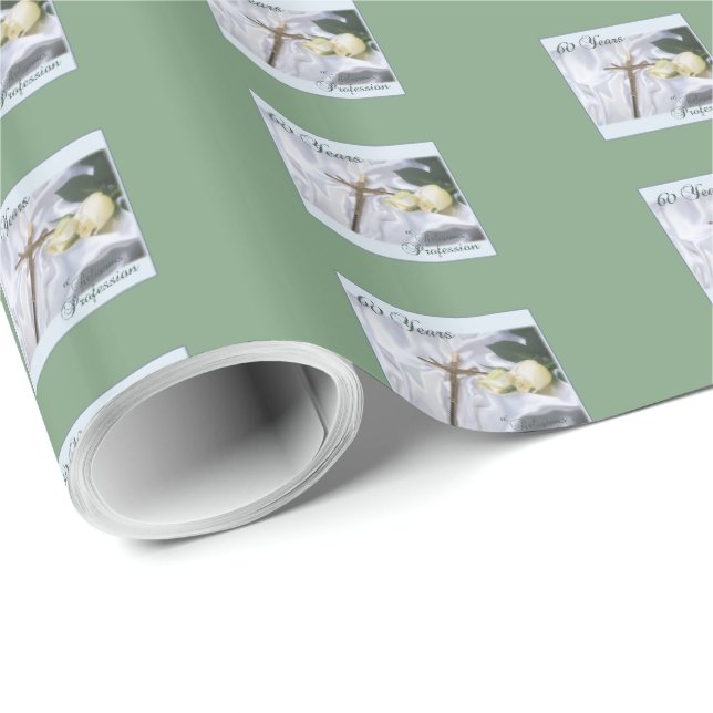 Papel De Presente Personalize, 60 Anos de Profissão Religiosa (Ponta do rolo)