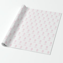 Papel De Presente Personalize, Cruz da Primeira Comunhão Rosa Hóstia