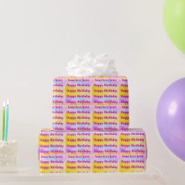 Papel De Presente Personalize Happy Birthday Wrapping Paper