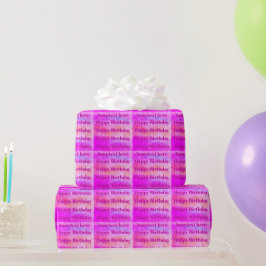 Papel De Presente Personalize Happy Birthday Wrapping Paper