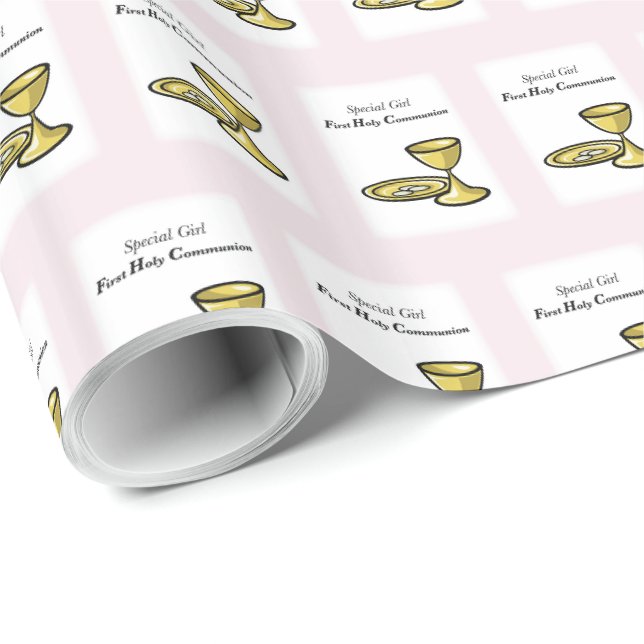 Papel De Presente Personalize, Menina Especial, Primeira Comunhão (Ponta do rolo)