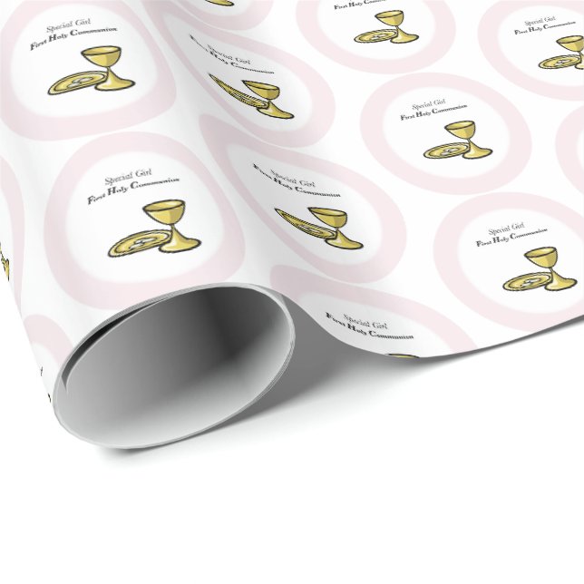 Papel De Presente Personalize, Menina Especial, Primeira Comunhão (Ponta do rolo)