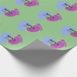 Papel De Presente Personalize-o Ícone Plano Unisex Baby Feet