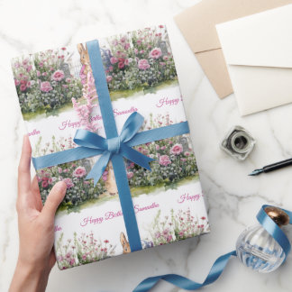 Papel De Presente Personalize o nome Peter a Jaqueta rosa do coelho