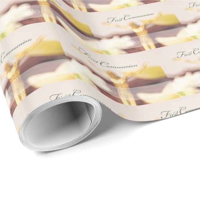 Papel De Presente Personalize, Parabéns pela Primeira Comunhão (Ponta do rolo)