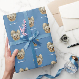 Papel De Presente Personalize! Pet Photo E Name Blue