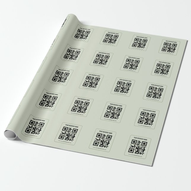 Papel De Presente Personalize Seu Modelo de Nome de Negócio de Códig (Desenrolado)