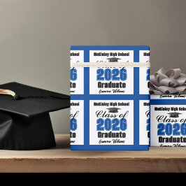 Papel De Presente Personalized Blue Class of 2026 Graduation