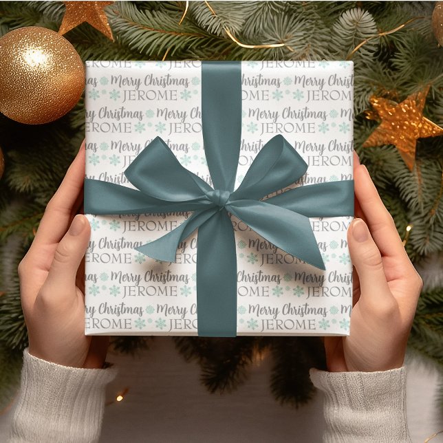 Papel De Presente Personalized Christmas Wrapping Paper (Celebrate someone special this holiday with this personalized wrapping paper! )