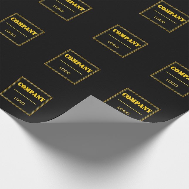 Papel De Presente Personalized Company Black Modern Custom Business (Ponta)