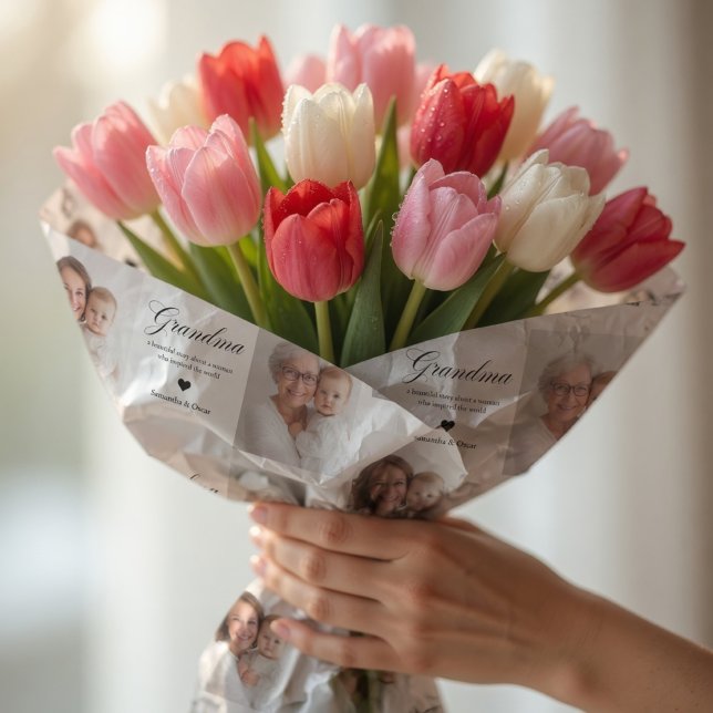 Papel De Presente Personalized Grandma Photo  Custom  (Criador carregado)