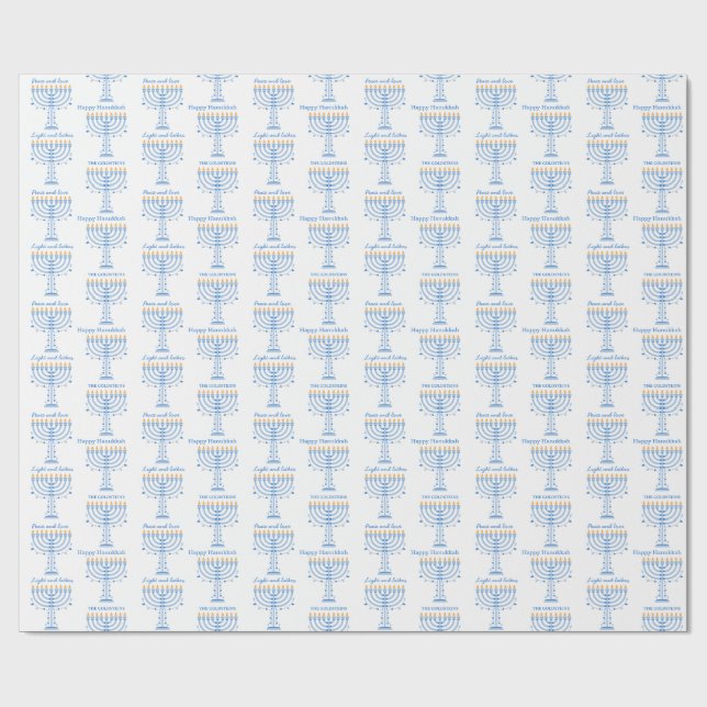 Papel De Presente Personalized Hannukah wrapping paper (Aberto)