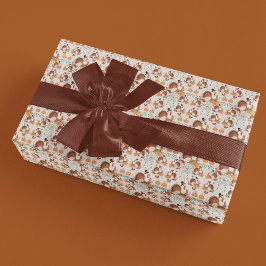 Papel De Presente Peru de Ação de Graças Padrão de Outono
