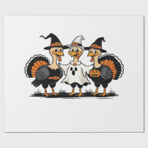 Papel De Presente Peru do Dia das Bruxas Boo, Peru do Dia de Ação de