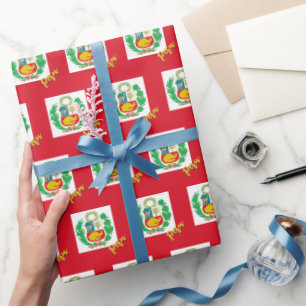 Papel De Presente Peru Wraptor Paper, Red, Patriotic Peruvian Flag