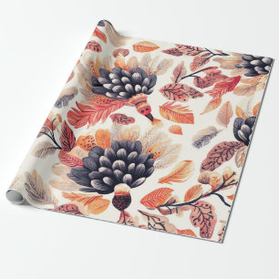 Papel De Presente Perus Vibrantes de Outono – Aquarela Caprichosa