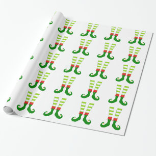 Papel De Presente Pés bonitos do duende do Natal