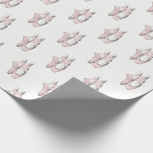Papel De Presente Pés de Bailarina em Ponta #1 Rosa Claro