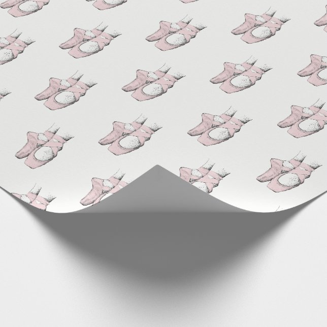 Papel De Presente Pés de Bailarina em Ponta #1 Rosa Claro (Ponta)