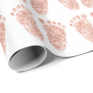 Papel De Presente Pés novos do rosa branco do menino da menina do