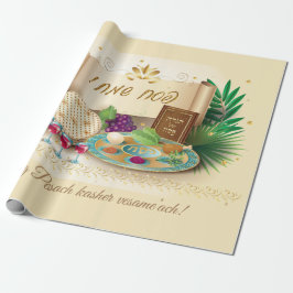 Papel De Presente Pesach Seder Kosher seis comidas diferentes de pas