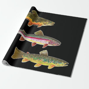 Papel De Presente Pesca com moscas - Brook, Brown, Arco-íris