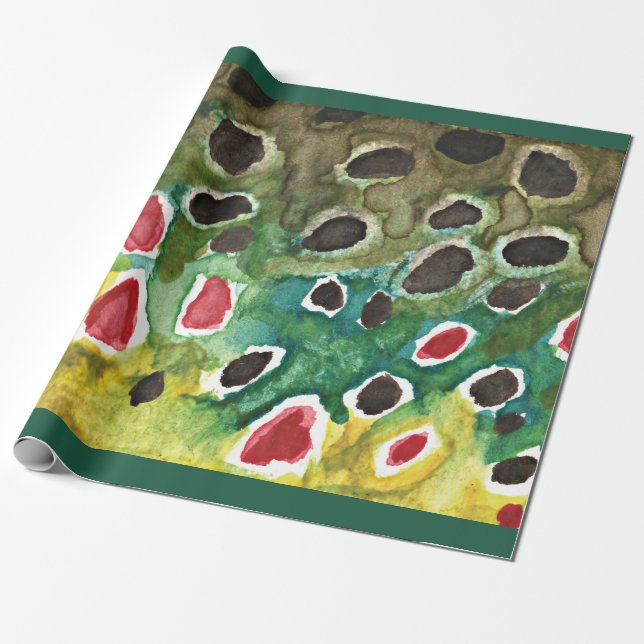 Papel De Presente Pescar Com Truta Marrom, Iquitologia (Desenrolado)