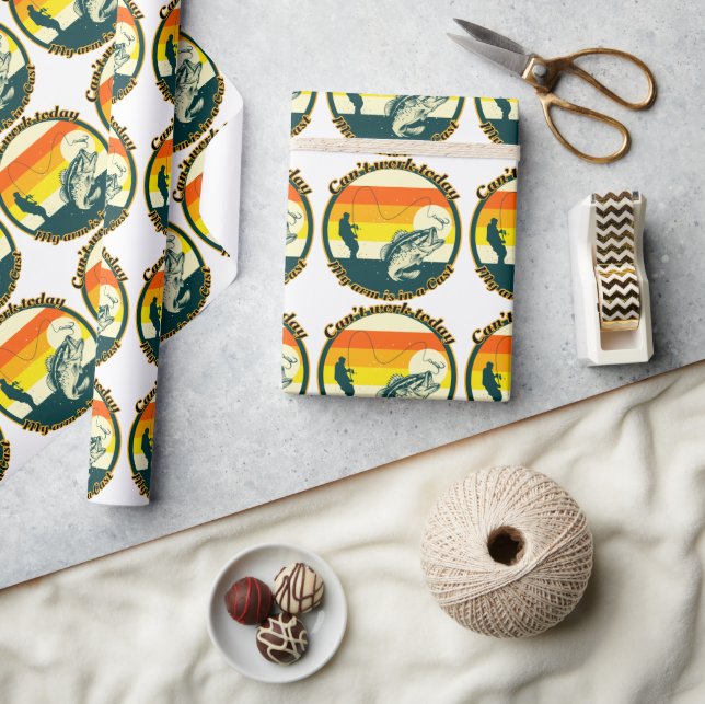 Papel De Presente Pescar engraçado não pode funcionar hoje meu braço (Artesanato)