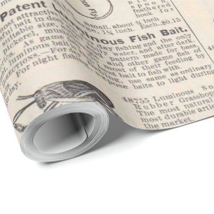 Papel De Presente Pescarias Vintage: Pescador antigo dos anos 1900