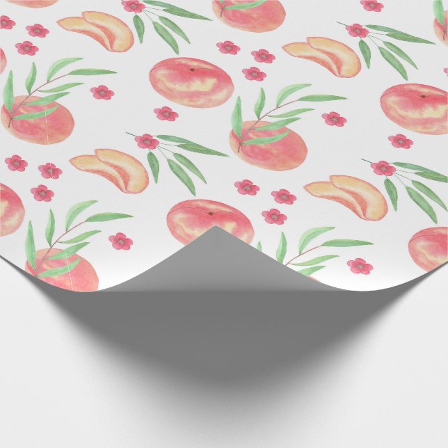 Papel De Presente pêssegos fruta flores de fruta personalizadas jard (Ponta)