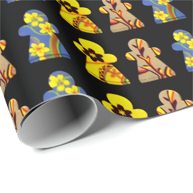 Papel De Presente Pessoas coloridas de papel de envolvimento (Ponta do rolo)