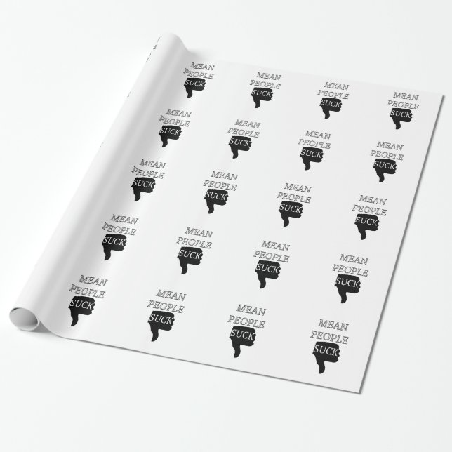 Papel De Presente Pessoas Más São Péssimas (Desenrolado)