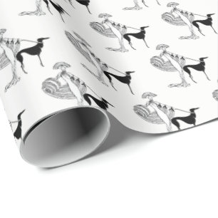 Papel De Presente Pessoas-Mulher-Cachorro-PreenchidoIn-ArtDeco-Trans