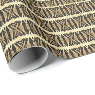 Papel De Presente Pessoas Sombra Psicodélicas Luxo Dourado