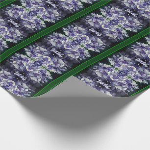 Papel De Presente Petais Hydrangea Azul Personalizados