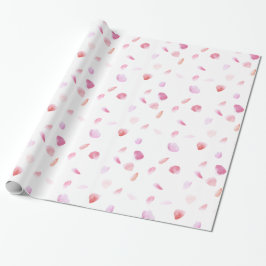 Papel De Presente Petais Rosa românticos