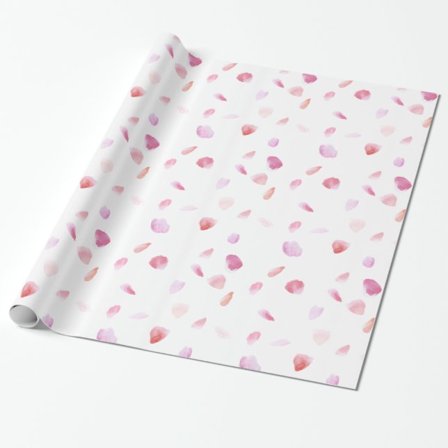 Papel De Presente Petais Rosa românticos (Desenrolado)