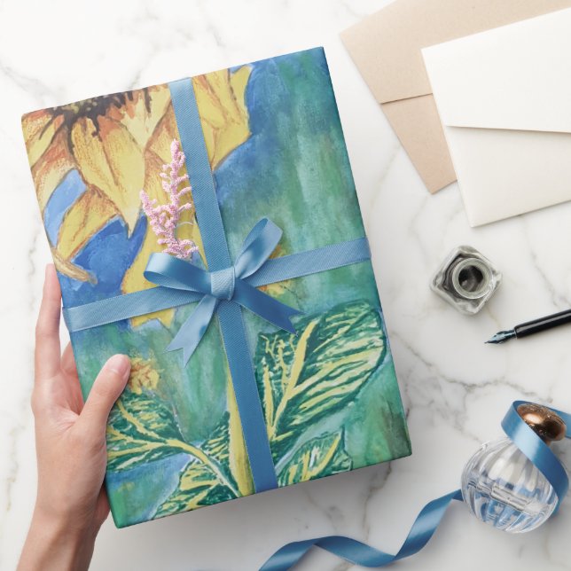 Papel De Presente Pétalas Douradas (Presentear)